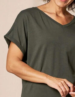Bamboo / Organic Cotton V-Neck Dolman Top - Juniper -Tops & Tees Sale TL29 FON CC 3 a1c2b85a 12dd 4fdc a82b 24a62245ccb0
