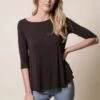 Bamboo 3/4 Sleeve Tee - Black -Tops & Tees Sale sivana bamboo 3 4 sleeve tee 30158914191543