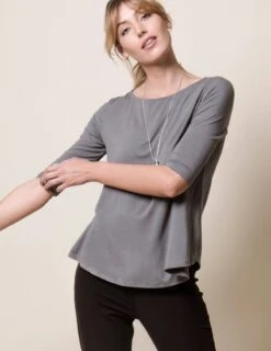 Bamboo 3/4 Sleeve Tee - Grey