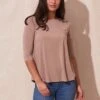 Bamboo 3/4 Sleeve Tee - Mocha - Small Only 1 Bamboo 3/4 Sleeve Tee - Mocha - Small Only -Tops & Tees Sale sivana bamboo 3 4 sleeve tee 30481096048823
