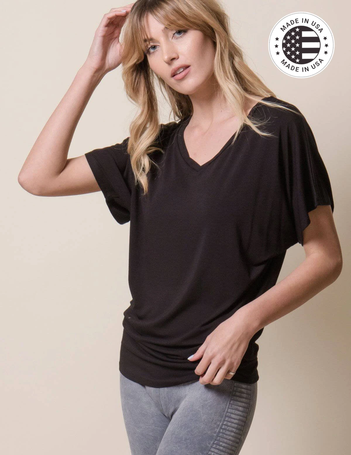 Bamboo Dolman Tunic - Black 6 Bamboo Dolman Tunic - Black - Image 4