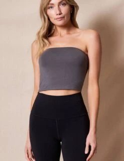 Bamboo Double Layer Bandeau - Grey -Tops & Tees Sale sivana bamboo double layer bandeau grey 32379148370103