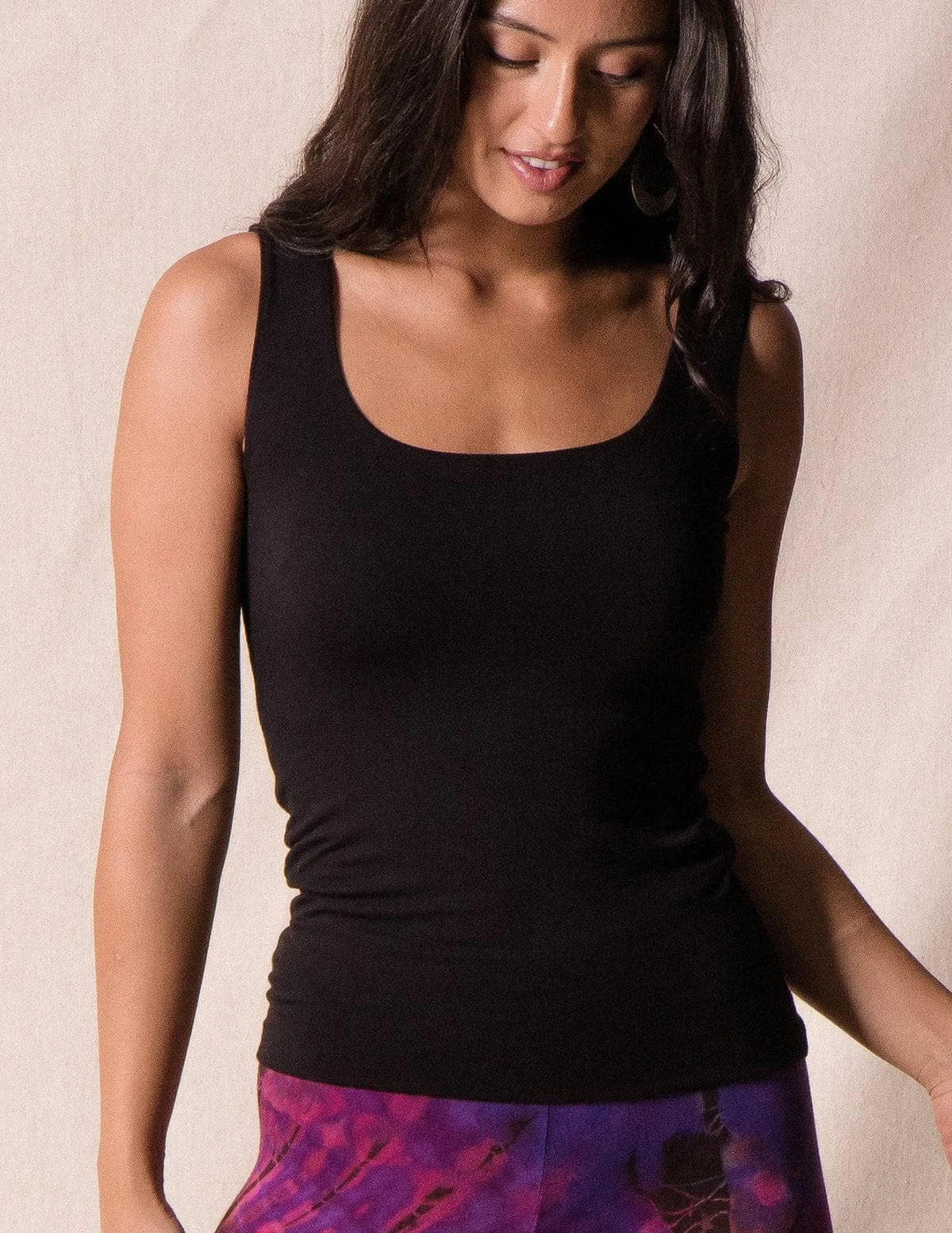 Bamboo Double Layered Tank Top - Black 5 Bamboo Double Layered Tank Top - Black - Image 3