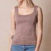 Bamboo Double Layered Tank Top - Mocha 1 Bamboo Double Layered Tank Top - Mocha -Tops & Tees Sale sivana bamboo double layered tank top 32665029312695