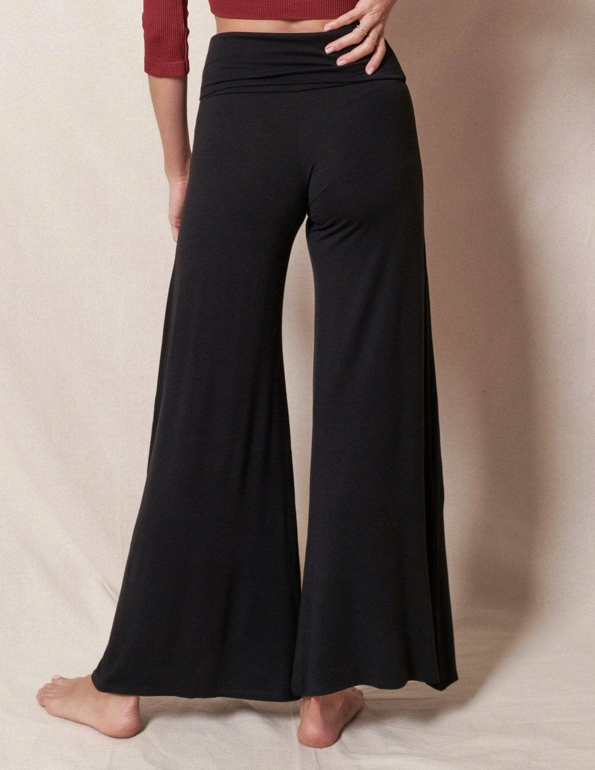 Bamboo Flare Pants - Black 5 Bamboo Flare Pants - Black - Image 4