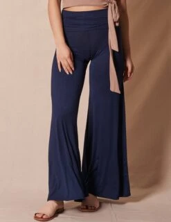 Bamboo Flare Pants - Navy -Tops & Tees Sale sivana bamboo flare pants 32493206044855