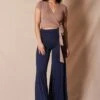 Bamboo Flare Pants - Navy -Tops & Tees Sale sivana bamboo flare pants 32493206208695