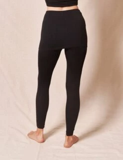 Bamboo Leggings With Skirt - Black -Tops & Tees Sale sivana bamboo leggings with skirt 30588175286455