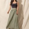 Bamboo Maxi Skirt - Sage 1 Bamboo Maxi Skirt - Sage -Tops & Tees Sale sivana bamboo maxi skirt 30047600705719