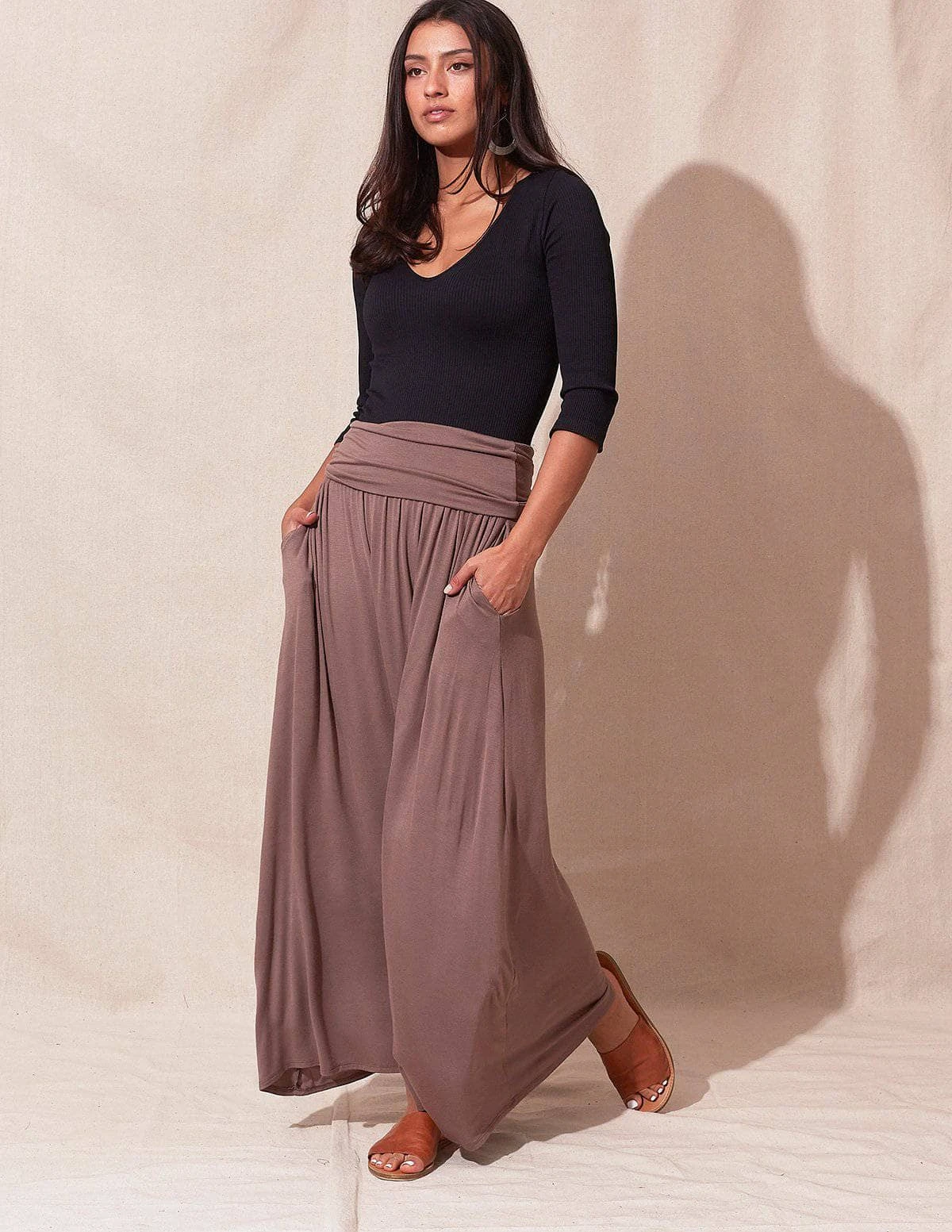 Bamboo Maxi Skirt - Mocha 3 Bamboo Maxi Skirt - Mocha