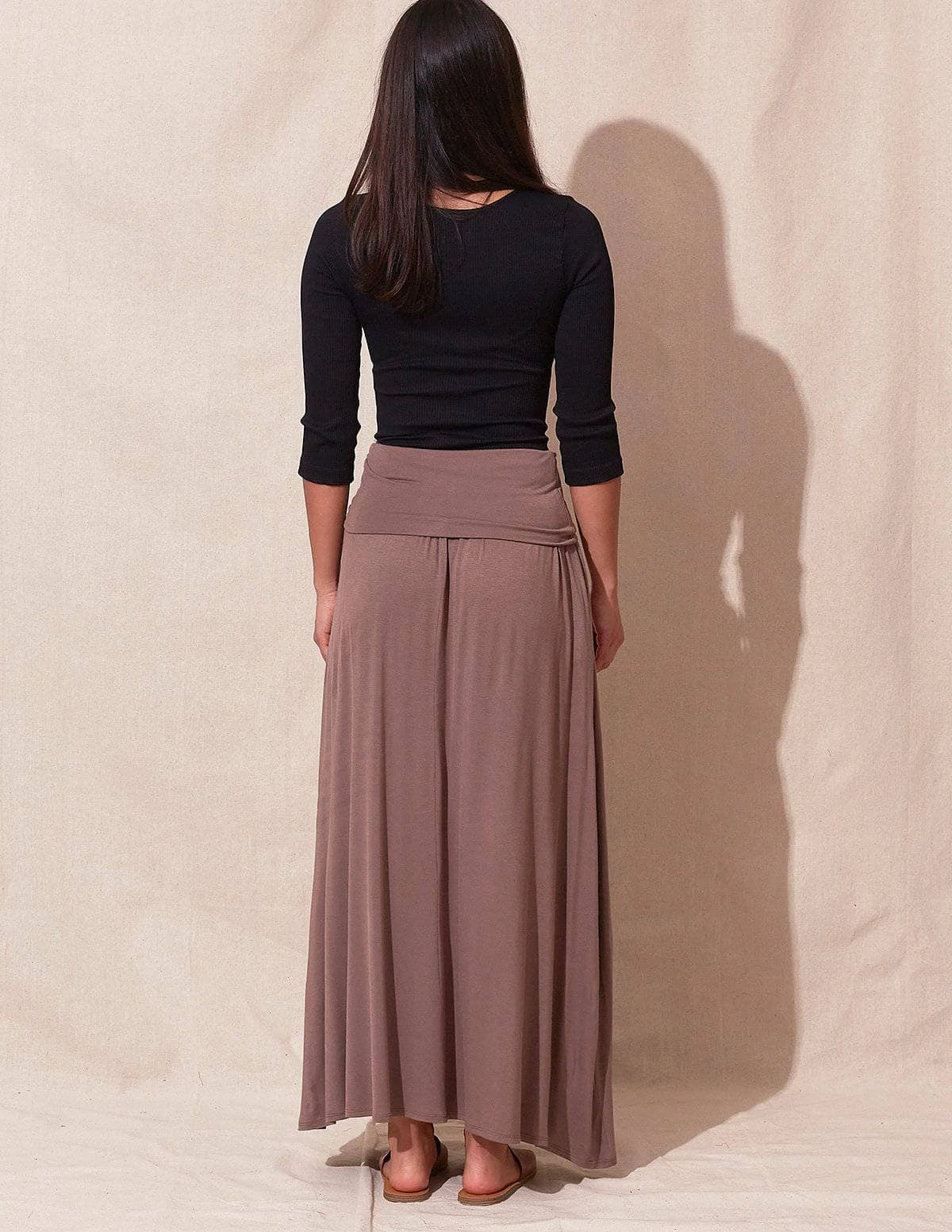 Bamboo Maxi Skirt - Mocha 4 Bamboo Maxi Skirt - Mocha - Image 2
