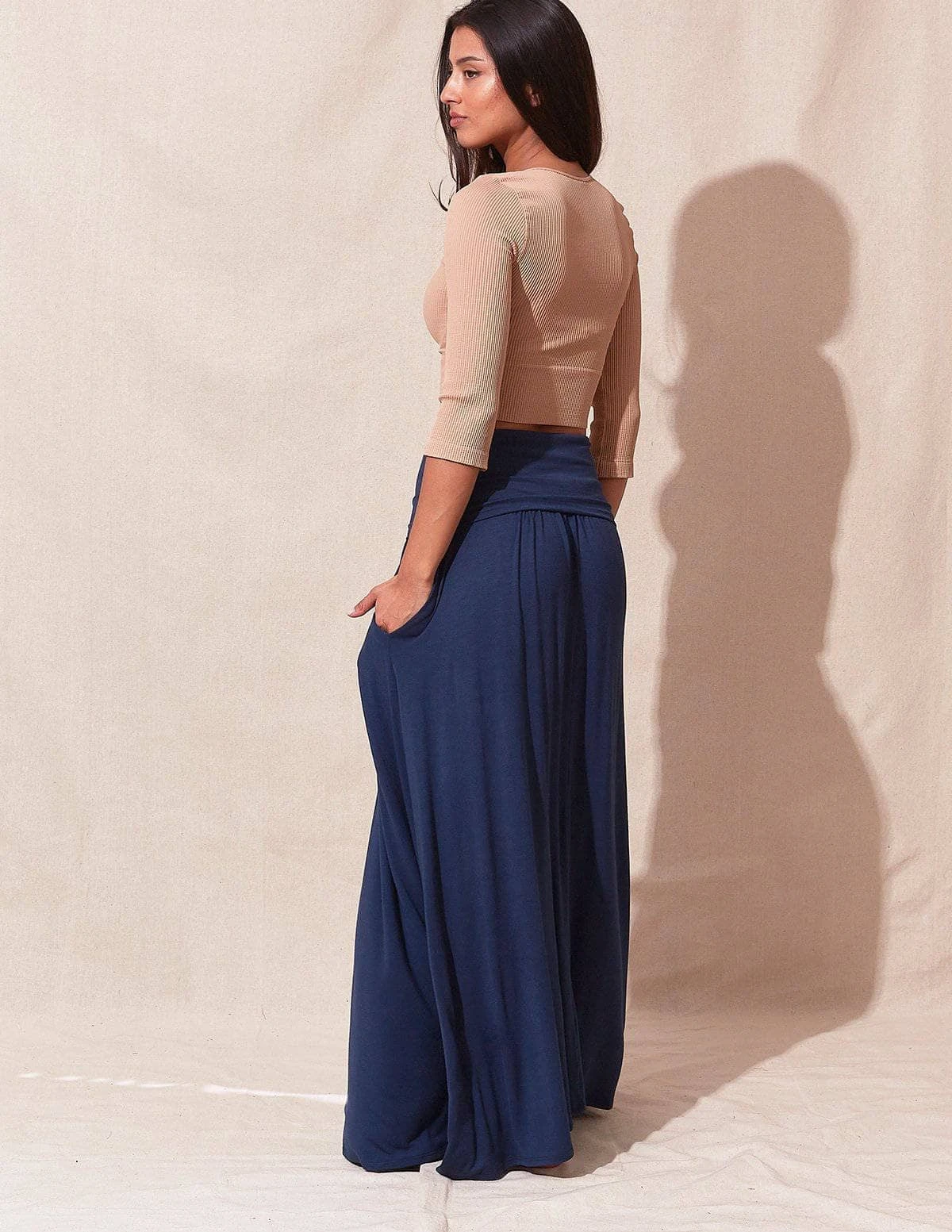 Bamboo Maxi Skirt - Navy 4 Bamboo Maxi Skirt - Navy - Image 2