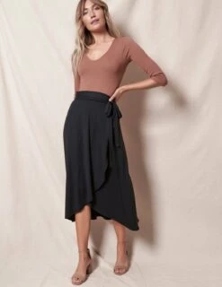 Bamboo / Organic Cotton Wrap Skirt - Black 11 Bamboo / Organic Cotton Wrap Skirt - Black -Tops & Tees Sale sivana bamboo organic cotton wrap skirt 31092493058231