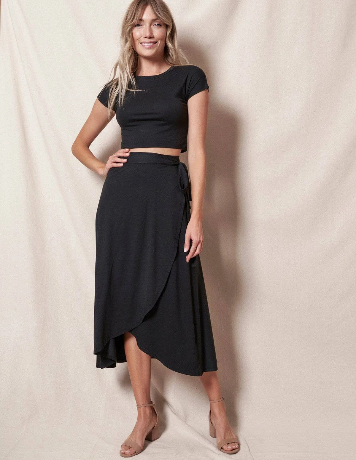 Bamboo / Organic Cotton Wrap Skirt - Black 3 Bamboo / Organic Cotton Wrap Skirt - Black