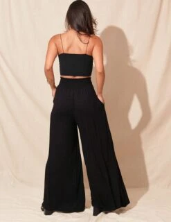Bamboo Palazzo Pants - Black -Tops & Tees Sale sivana bamboo palazzo pants 29800756215991