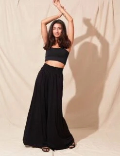 Bamboo Palazzo Pants - Black