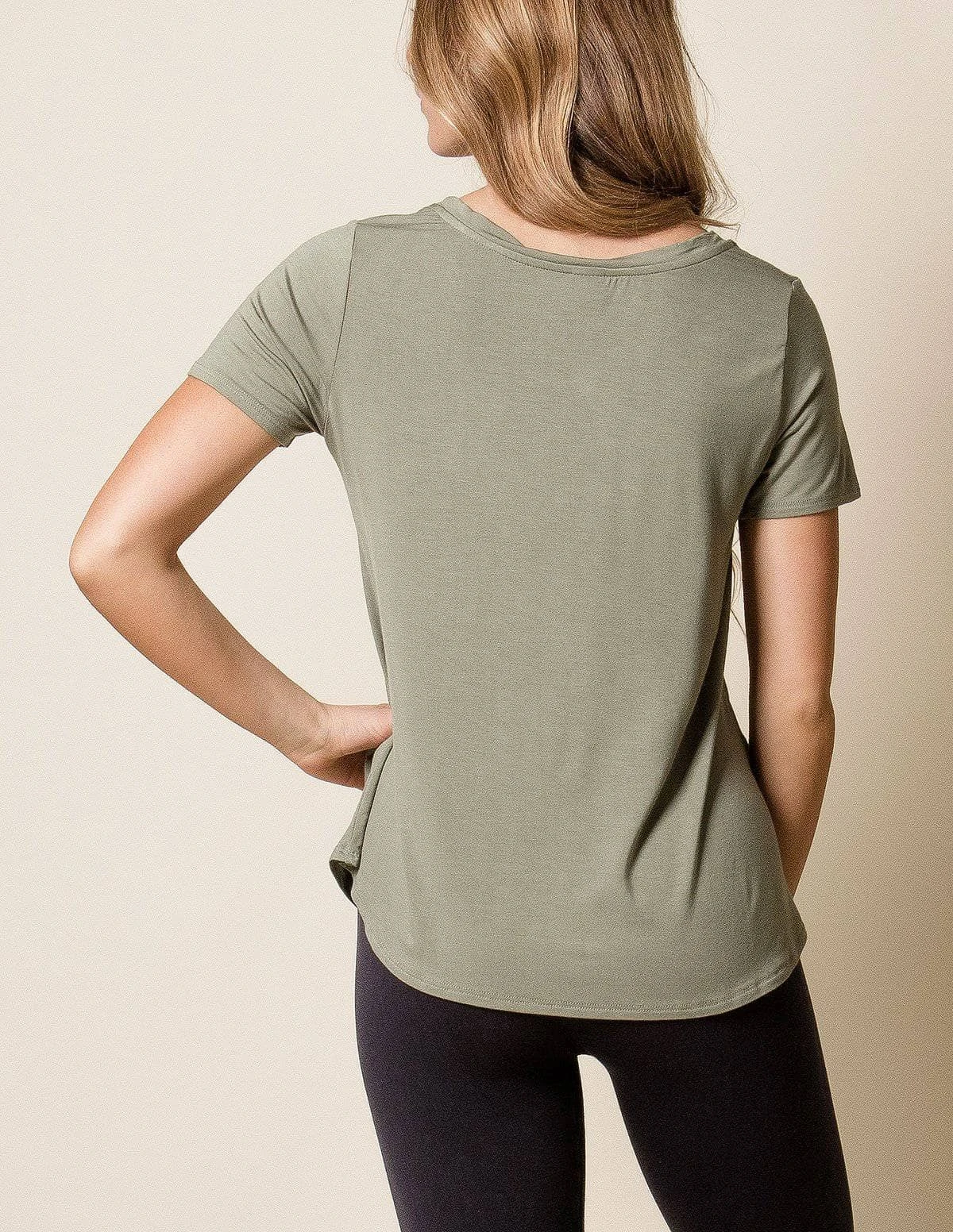 Bamboo Relaxed Tee - Sage 4 Bamboo Relaxed Tee - Sage - Image 2