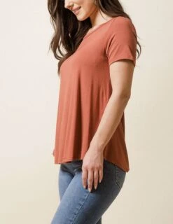 Bamboo Relaxed Tee - Rust 10 Bamboo Relaxed Tee - Rust -Tops & Tees Sale sivana bamboo relaxed tee 28039671185591
