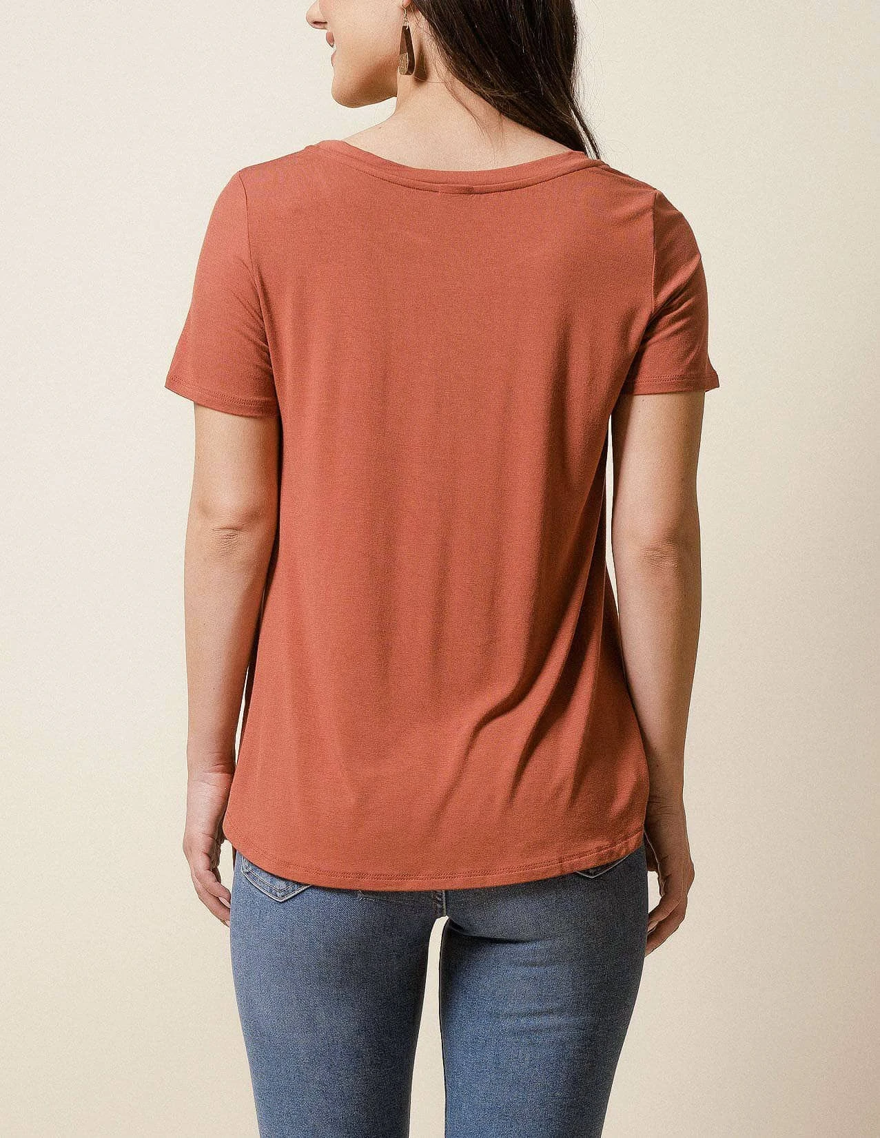 Bamboo Relaxed Tee - Rust 4 Bamboo Relaxed Tee - Rust - Image 2