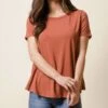 Bamboo Relaxed Tee - Rust -Tops & Tees Sale sivana bamboo relaxed tee 28039689076919
