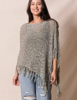 Handwoven Riva Knit Fringe Poncho -Tops & Tees Sale sivana handwoven riva knit fringe poncho 31937837596855