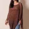 Handwoven Riva Knit Fringe Poncho -Tops & Tees Sale sivana handwoven riva knit fringe poncho 31937837727927