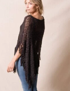 Handwoven Riva Knit Fringe Poncho -Tops & Tees Sale sivana handwoven riva knit fringed poncho 31905535721655