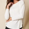 Bamboo Dolman Long Sleeve Tee - Soft White -Tops & Tees Sale sivana01295566 final 2