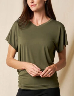 Bamboo Dolman Tunic - Olive -Tops & Tees Sale sivana01295597 final