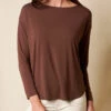 Bamboo Dolman Long Sleeve Tee - Cocoa -Tops & Tees Sale sivana01296197 final1