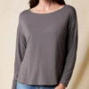 Bamboo Dolman Long Sleeve Tee - Grey