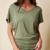 Bamboo Dolman Tunic - Sage -Tops & Tees Sale sivana01296438 final