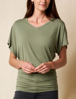 Bamboo Dolman Tunic - Sage -Tops & Tees Sale sivana01296443 final