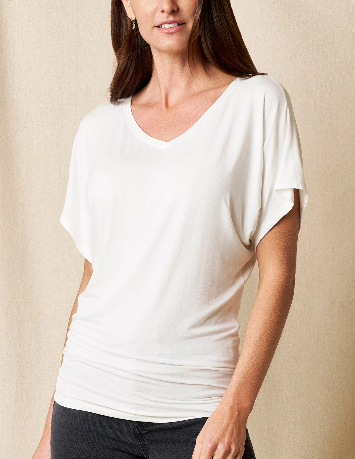 Bamboo Dolman Tunic - Soft White 4 Bamboo Dolman Tunic - Soft White - Image 2