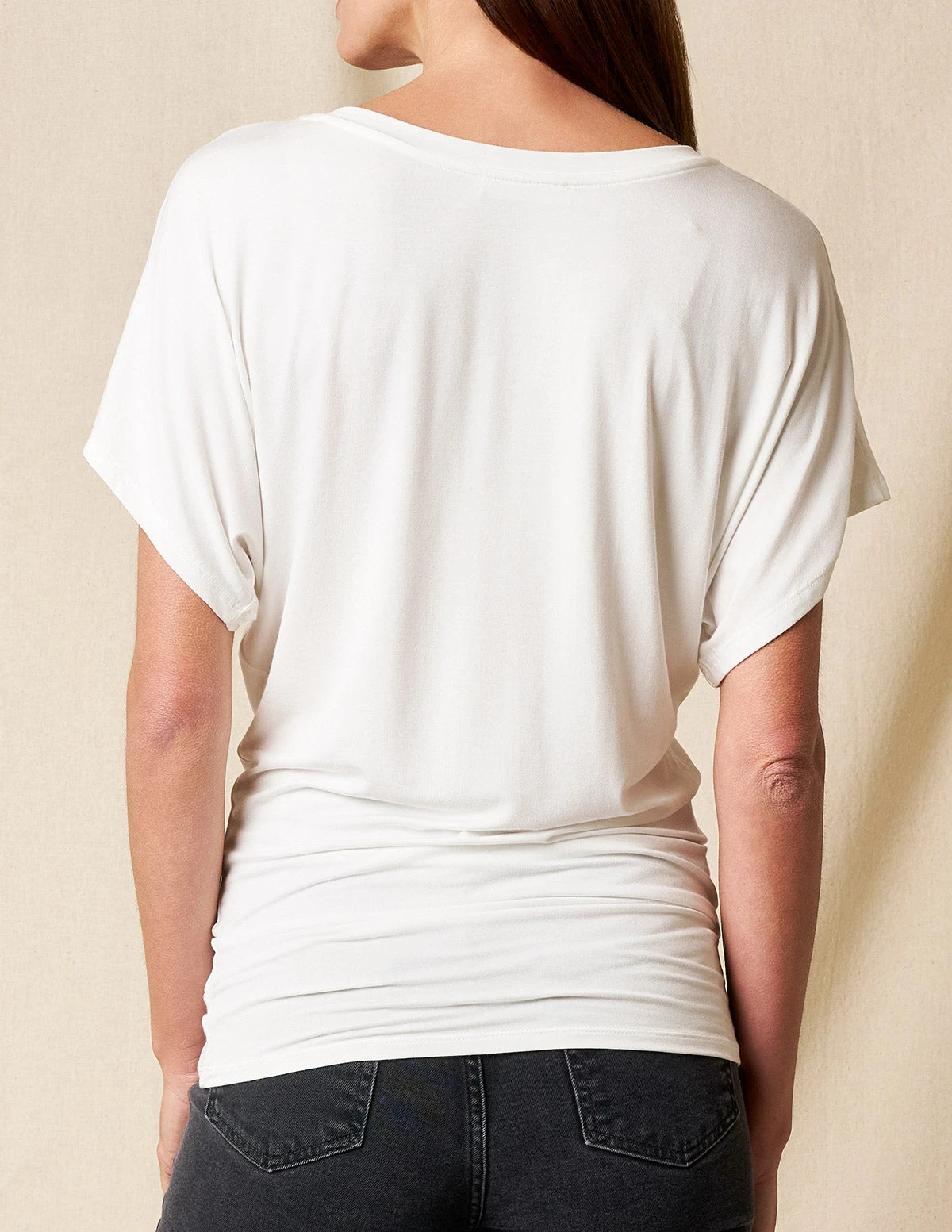 Bamboo Dolman Tunic - Soft White 5 Bamboo Dolman Tunic - Soft White - Image 3