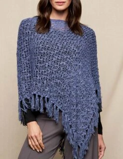 Handwoven Riva Knit Fringe Poncho -Tops & Tees Sale sivana02131645 final