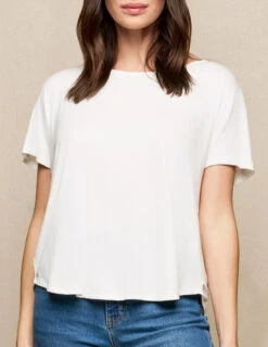 Bamboo Dolman Tee - Soft White